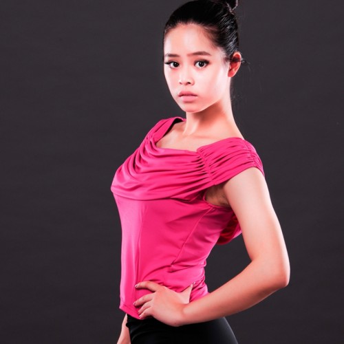 Red Latin dance costume sexy sleeveless latin dance top for women latin dance exercise costume tops 3kinds of colors